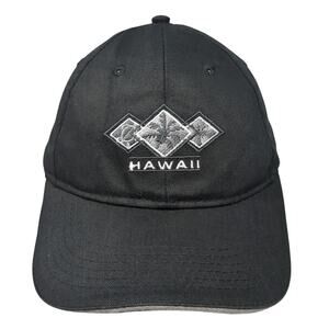 Hawaii Strapback Baseball Cap Black One Size 6 Panel Surfware Hawaiian Classics